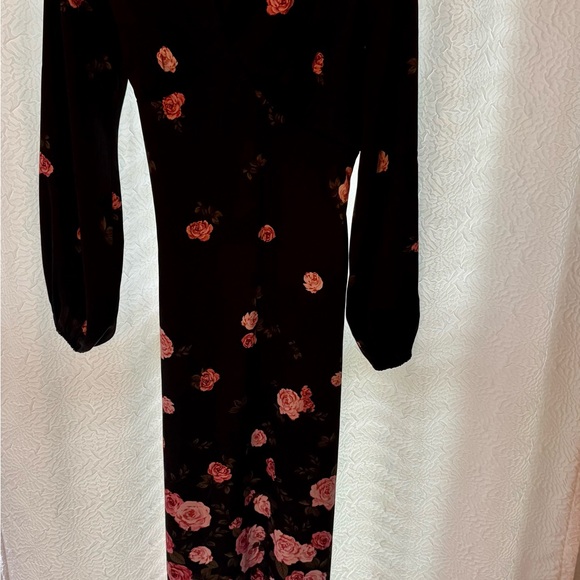 Black and Pink Long Sleeve Gown for Wedding Guests-Anthropology-BHLDN - Picture 3 of 6